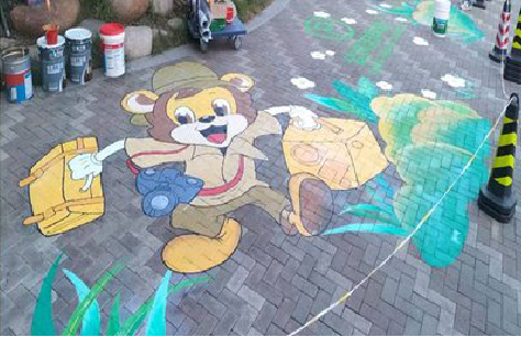 镇巴夏季画地面彩绘会遇到的问题