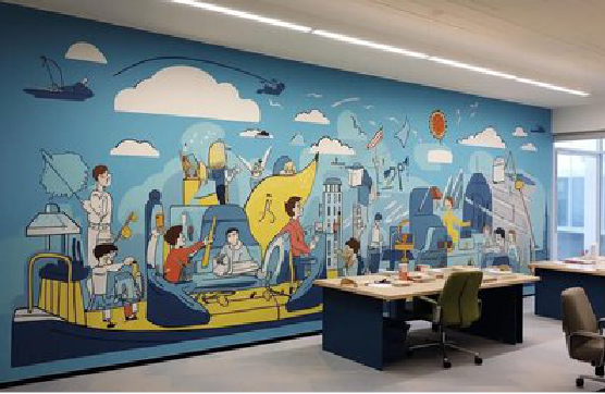 镇巴办公室墙绘的特点。