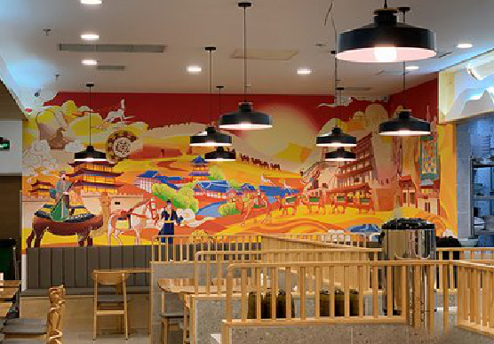 镇巴商业空间彩绘介绍。