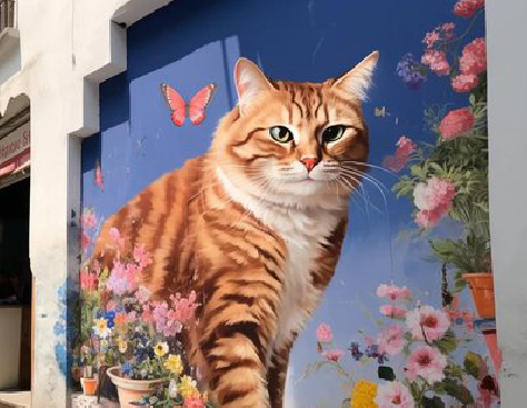 镇巴自己绘制有个性的手绘墙